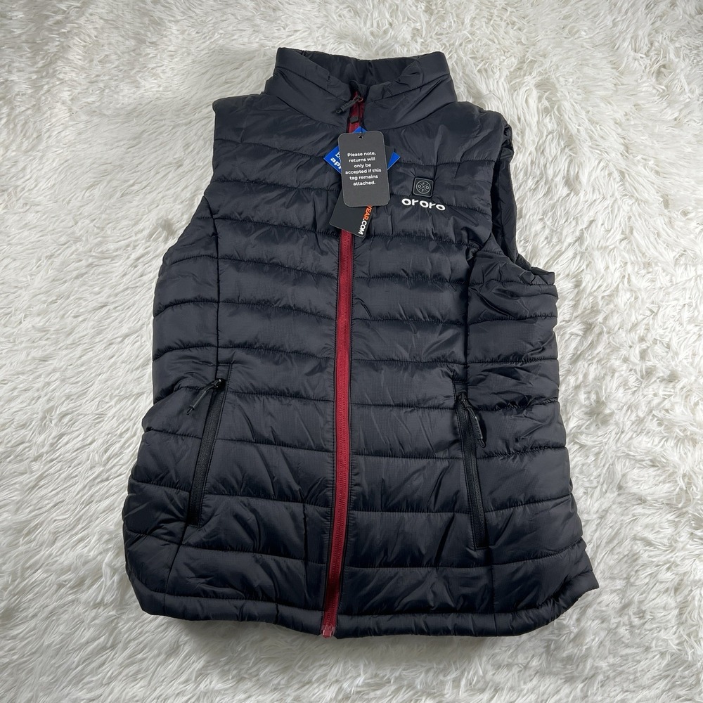 Ororo Puffer Vest Jacket Womens Small Classic Heated Full Zip With Battery Kit